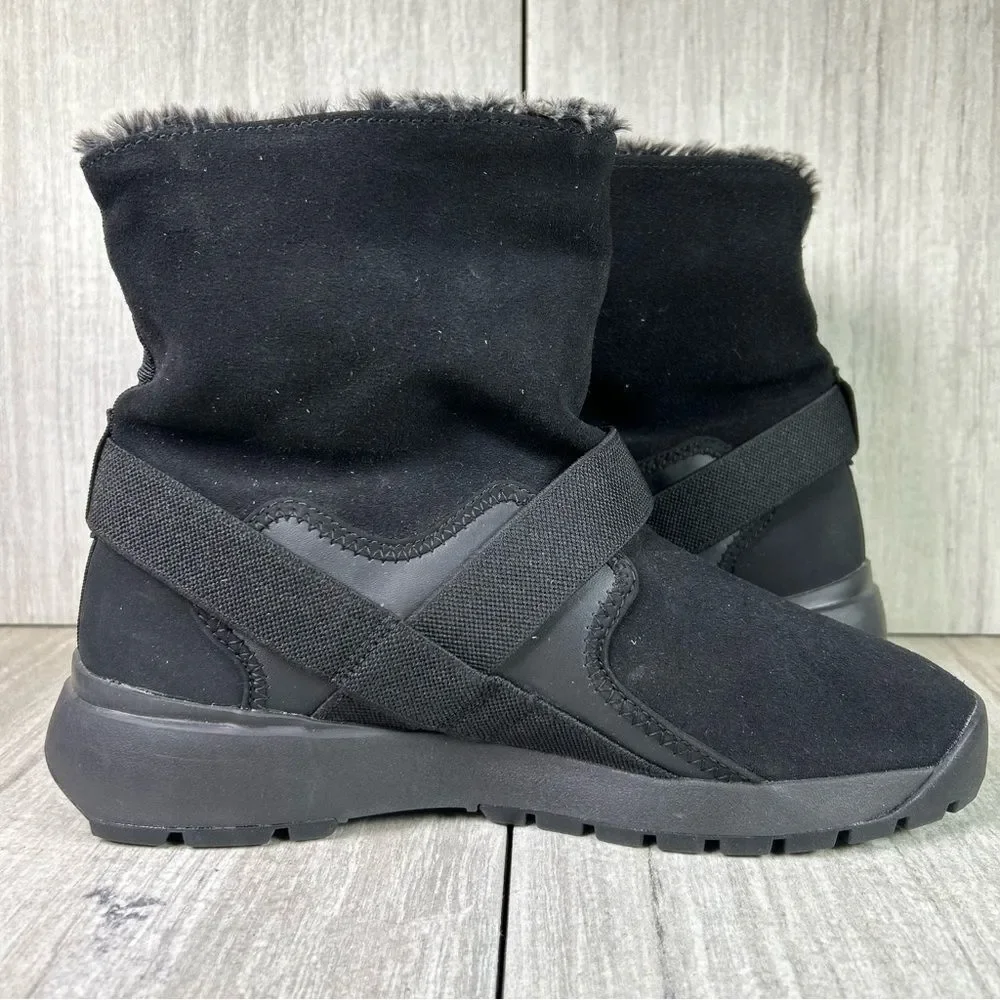 Nike Golkana Black Faux Fur Lined Warm Winter Slip On Boot Shoe Women’s Size 8